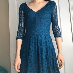 Teal lace dress